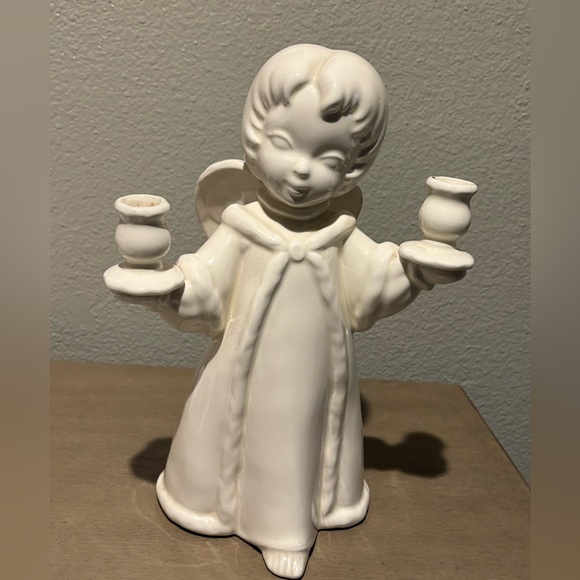 Other - Ceramic Vintage Antique Angel Candle Holder Decoration 1969